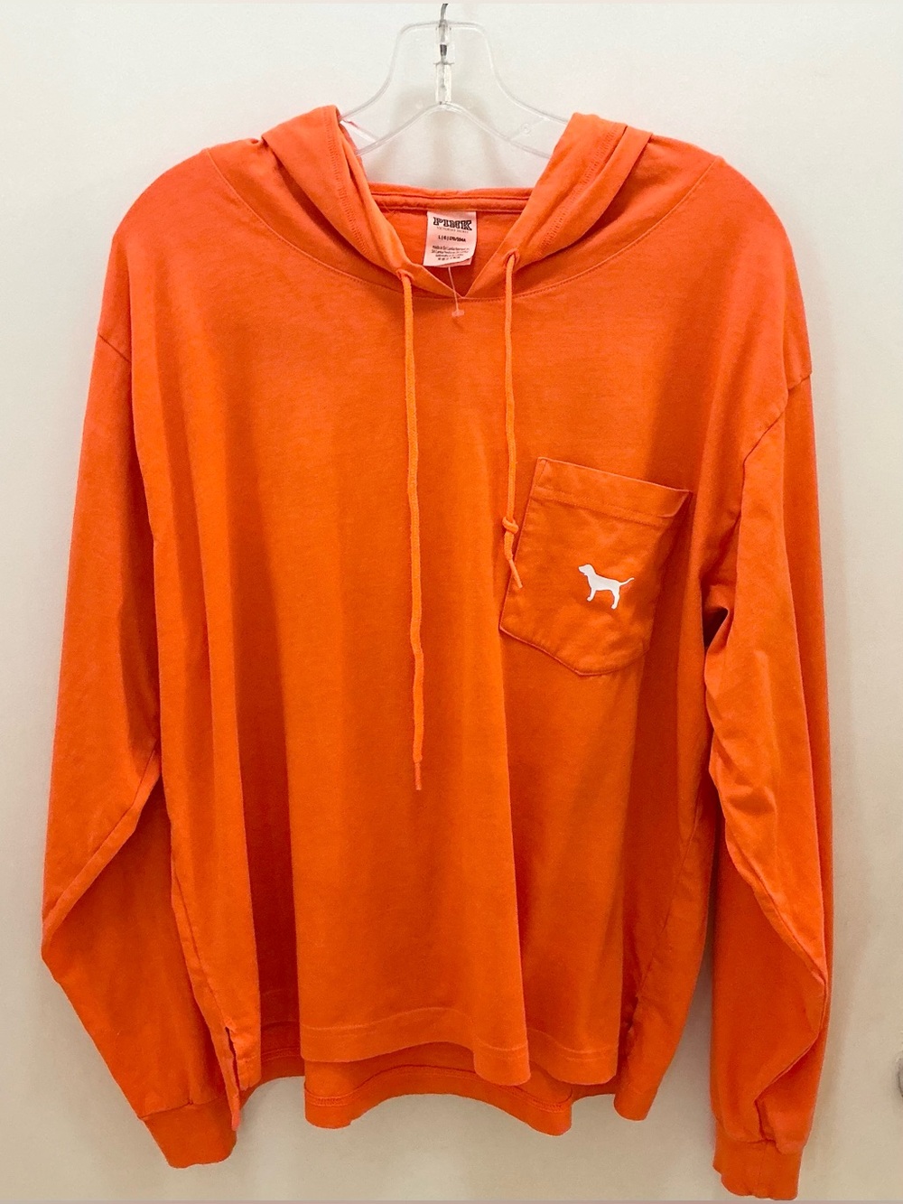 Pink VS Orange Hooded Long-Sleeve Pocket Sweater